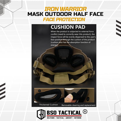 Tactical Mask Iron Warrior Half Face Protection Helmet Accesories