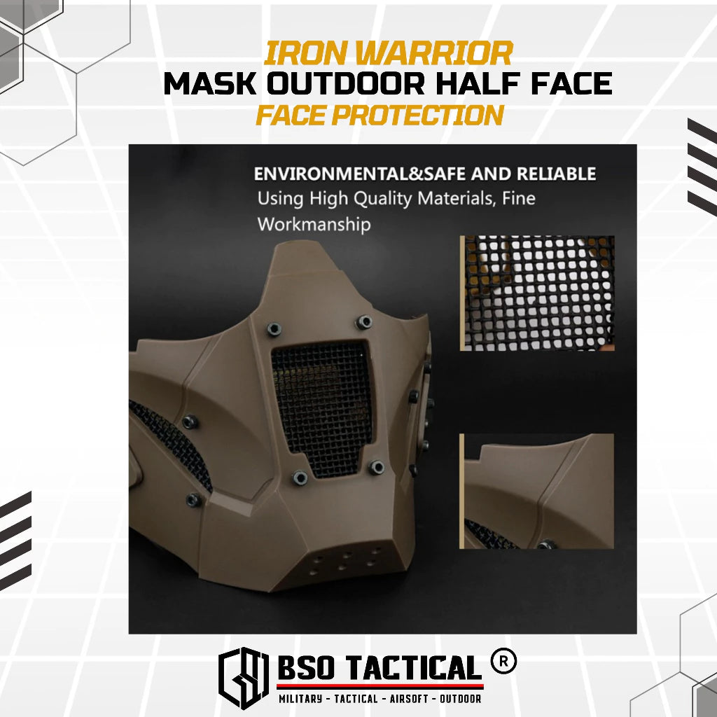 Tactical Mask Iron Warrior Half Face Protection Helmet Accesories