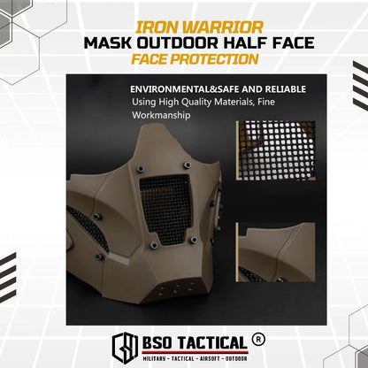 Tactical Mask Iron Warrior Half Face Protection Helmet Accesories