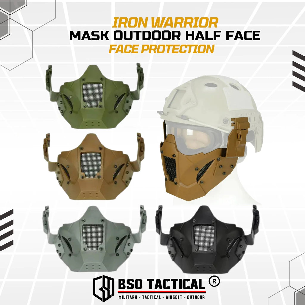 Tactical Mask Iron Warrior Half Face Protection Helmet Accesories