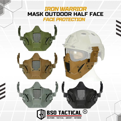 Tactical Mask Iron Warrior Half Face Protection Helmet Accesories