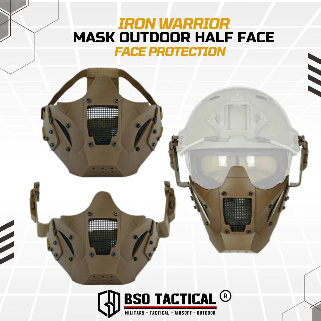 Tactical Mask Iron Warrior Half Face Protection Helmet Accesories