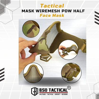 Emerson Gear Tactical Mask Wiremesh PDW Half Face Mask Masker Jaring