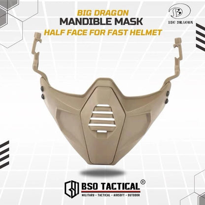BD Tactical Half Face Mask Mandible for Tactical Helmet PJ MH BJ Helm - BD6652