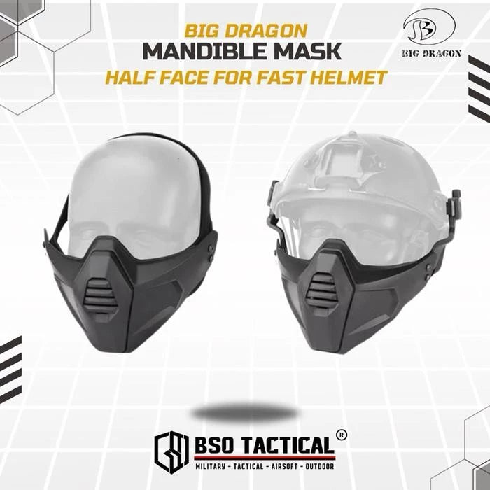 BD Tactical Half Face Mask Mandible for Tactical Helmet PJ MH BJ Helm - BD6652