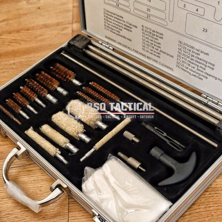 Cleaning Kit Tactical for Barrel Cleaner Complete Set with Alumuniun Case Outdoor
